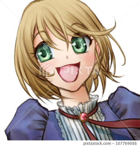 微笑的女孩圖示(透明背景) 微笑的女孩圖示(透明背景) 107769088