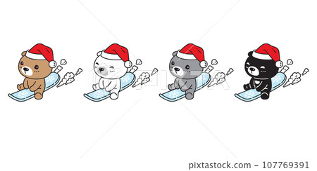 Bear polar christmas icon santa claus hat snowboard vector pet cartoon character extreme sport symbol tattoo stamp illustration clip art isolated design Bear polar christmas icon santa claus hat snowboard vector pet cartoon character extreme sport symbol tattoo stamp illustration clip art isolated design 107769391