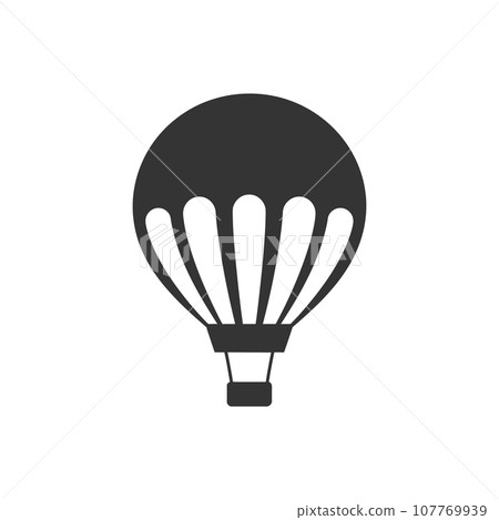 Floating hot air balloon icon Floating hot air balloon icon 107769939
