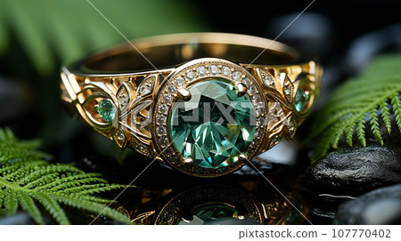 luxury emerald ring 107770402