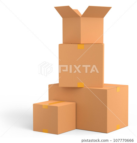 Cardboard box or carton on white background, carrying parcel and online shopping Cardboard box or carton on white background, carrying parcel and online shopping 107770666