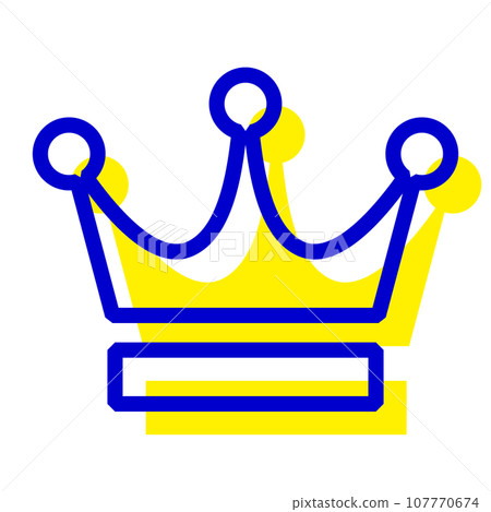Two-color style icon representing a crown Two-color style icon representing a crown 107770674
