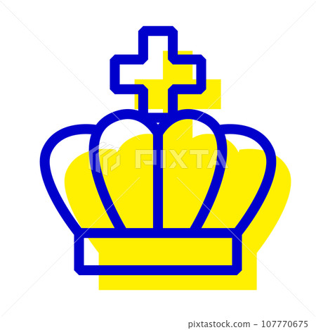 Two-color style icon representing a crown Two-color style icon representing a crown 107770675