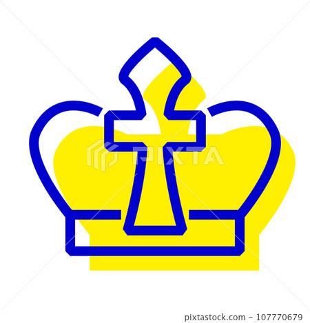 Two-color style icon representing a crown Two-color style icon representing a crown 107770679