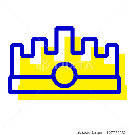 Two-color style icon representing a crown Two-color style icon representing a crown 107770682