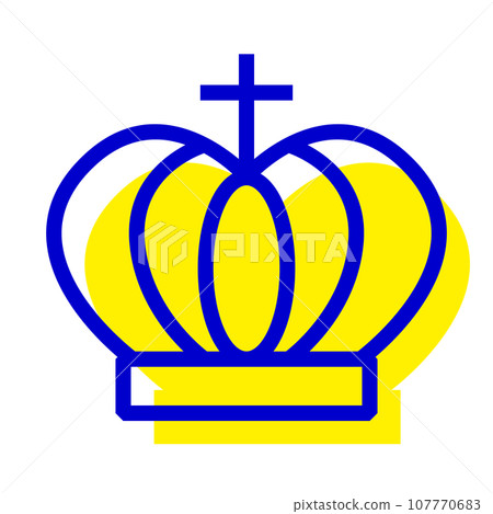 代表皇冠的雙色風格圖標 代表皇冠的雙色風格圖標 107770683