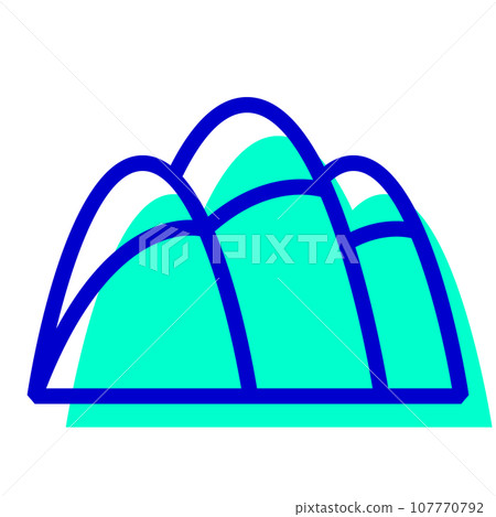 代表一座山的雙色風格圖標 107770792
