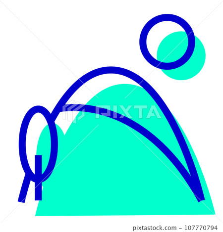 代表一座山的雙色風格圖標 代表一座山的雙色風格圖標 107770794