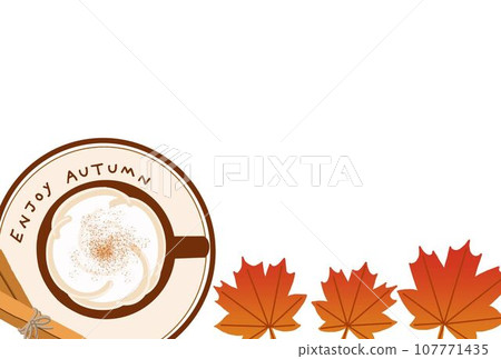 autumn cappuccino postcard 107771435