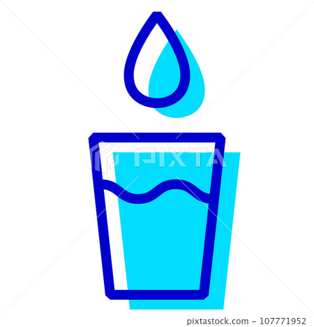 代表水、玻璃、飲用水的雙色風格圖標 107771952