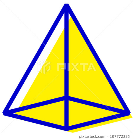 Two-color style icon representing solid and square pyramids Two-color style icon representing solid and square pyramids 107772225