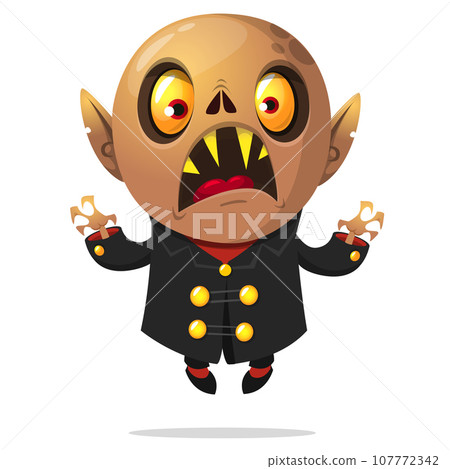 Cute cartoon vampire smiling. Vector illustration Cute cartoon vampire smiling. Vector illustration 107772342