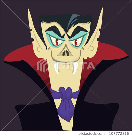 Cute cartoon vampire smiling. Vector illustration Cute cartoon vampire smiling. Vector illustration 107772816