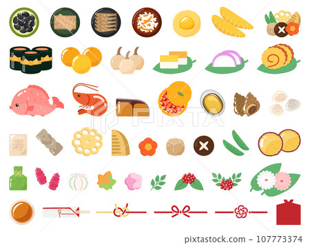 新年菜餚的插圖素材集 107773374