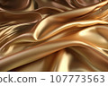 Shimmering with a golden satin texture, this abstract background is perfect for creating a luxurious design. Created using advanced AI technology. 107773563