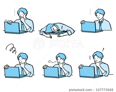 適合使用電腦的西裝男士的日常生活套裝,單色 適合使用電腦的西裝男士的日常生活套裝,單色 107773688