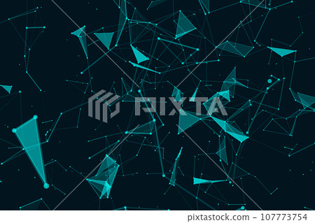Digital plexus of glowing lines and dots. Futuristic digital background for Science and technology 107773754