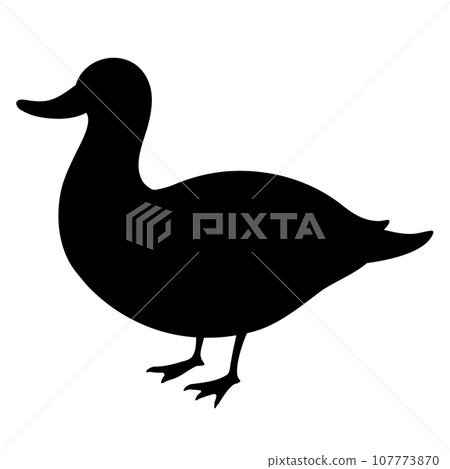 簡單可愛的斑嘴鴨剪影 簡單可愛的斑嘴鴨剪影 107773870