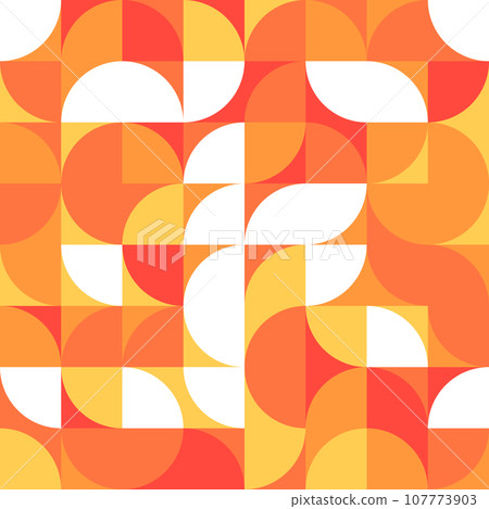 Abstract seamless geometric retro designed vector pattern in orange colors Abstract seamless geometric retro designed vector pattern in orange colors 107773903