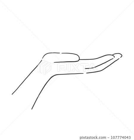 A simple illustration of someone lifting something with one hand 107774043