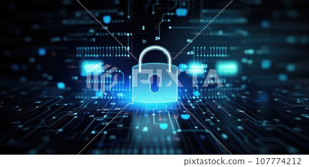 Cybersecurity and data protection concept. generative AI 107774212