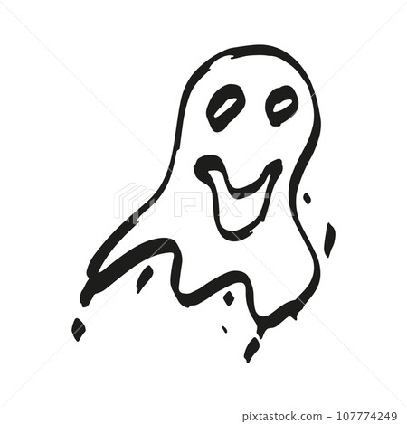 Ghost. Street graffiti style. Hand-drawn wall art. Halloween party. Design of postcards, flyers. Vector illustration. Ghost. Street graffiti style. Hand-drawn wall art. Halloween party. Design of postcards, flyers. Vector illustration. 107774249