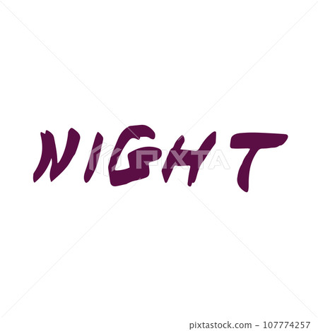 Phrase night. Street graffiti style. Wall art. Halloween party. Design of postcards, flyers. Vector illustration. 107774257