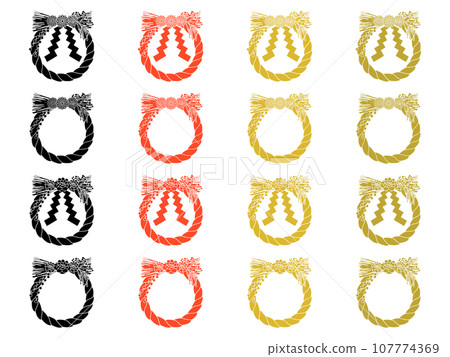 Shimenawa decoration silhouette Shimenawa decoration silhouette 107774369