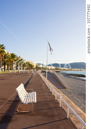 Promenade des Sangres in the morning in Nice, France Promenade des Sangres in the morning in Nice, France 107775492