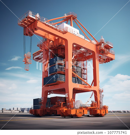 Logistic transfer point for containers, logistic transshipment point, transportation concept Logistic transfer point for containers, logistic transshipment point, transportation concept 107775741