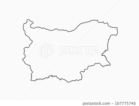 Vector outline map Bulgaria, line border country Vector outline map Bulgaria, line border country 107775748