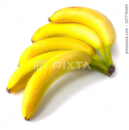 Fresh bananas isolated on white background. 107776464