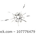 Texture of broken glass for design on white background 107776479