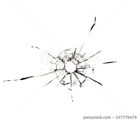Texture of broken glass for design on white background 107776479
