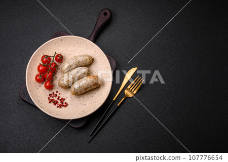 Sausages vegetable protein seitan meatless soy wheat classic taste vegetarian or vegan snack 107776654