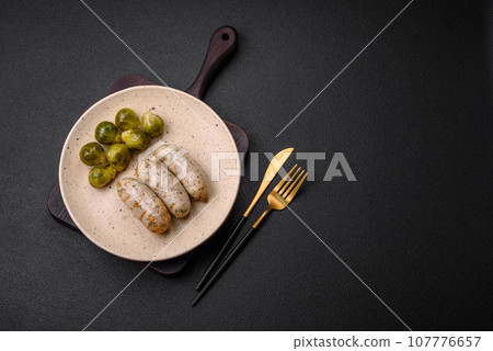 Sausages vegetable protein seitan meatless soy wheat classic taste vegetarian or vegan snack Sausages vegetable protein seitan meatless soy wheat classic taste vegetarian or vegan snack 107776657