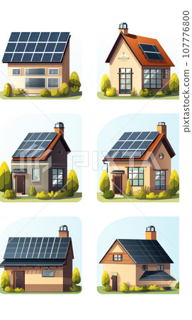 Solar panels on the roof of the house Solar panels on the roof of the house 107776800
