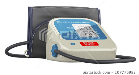 Fully Automatic Blood Pressure Monitor, Electronic Sphygmomanometer. 3D rendering 107776982