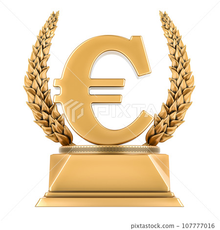Euro symbol golden award, 3D rendering Euro symbol golden award, 3D rendering 107777016
