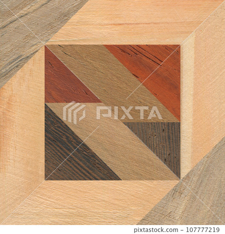 Wooden marquetry can be patterns created from the combination of wood, wooden floor, parquet, cutting board Wooden marquetry can be patterns created from the combination of wood, wooden floor, parquet, cutting board 107777219