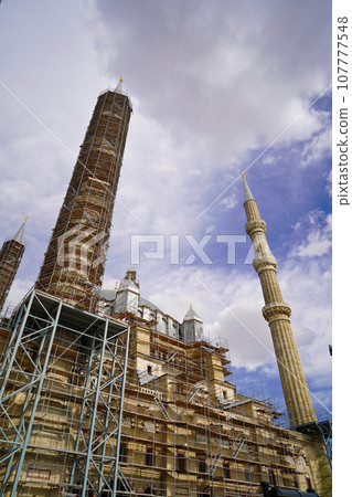 Selimiye Mosque in Edirne, built by Mimar Sinan in 1575, is being restored these days, september 16 2023 Turkey Edirne 107777548