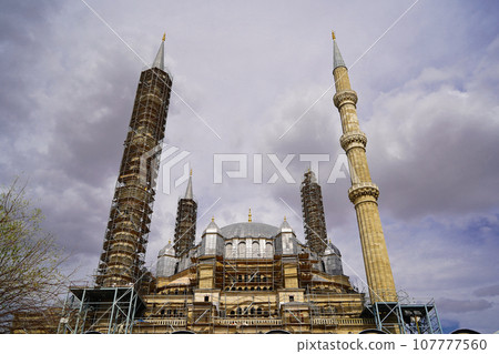 Selimiye Mosque in Edirne, built by Mimar Sinan in 1575, is being restored these days, september 16 2023 Turkey Edirne 107777560