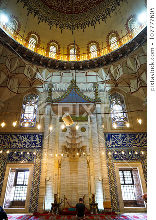 Selimiye Mosque interiors were built by Mimar Sinan in Edirne in 1575 during the Ottoman Empire. 09 August 2019 Turkey Edirne Selimiye Mosque interiors were built by Mimar Sinan in Edirne in 1575 during the Ottoman Empire. 09 August 2019 Turkey Edirne 107777605