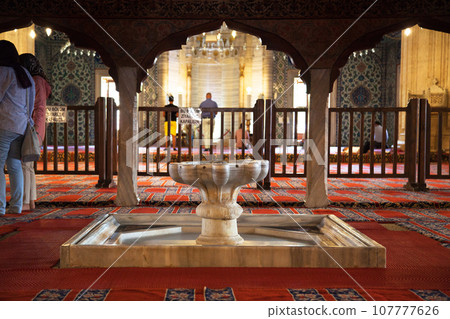 Selimiye Mosque interiors were built by Mimar Sinan in Edirne in 1575 during the Ottoman Empire. 09 August 2019 Turkey Edirne Selimiye Mosque interiors were built by Mimar Sinan in Edirne in 1575 during the Ottoman Empire. 09 August 2019 Turkey Edirne 107777626
