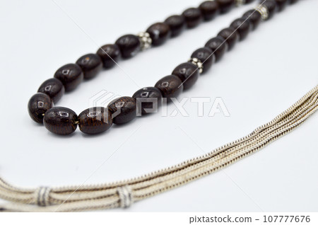 Black and silver beads sequenced, short rosary, tespih tesbih Black and silver beads sequenced, short rosary, tespih tesbih 107777676