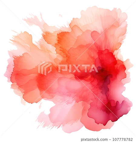 Pink and orange abstract watercolor shape isolated Pink and orange abstract watercolor shape isolated 107778782