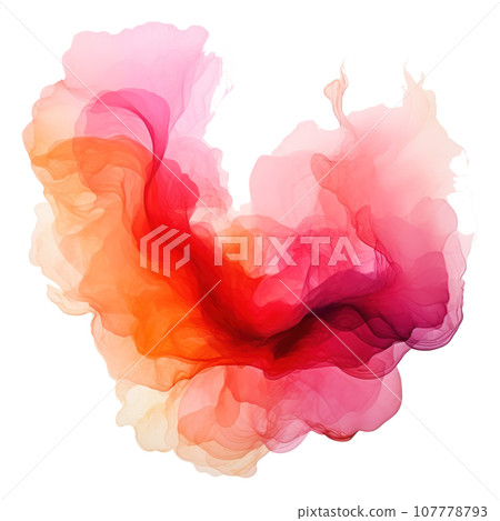 Pink and orange abstract watercolor shape isolated Pink and orange abstract watercolor shape isolated 107778793