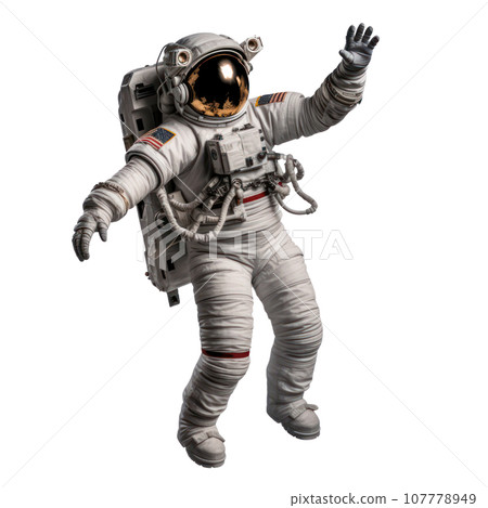 Realistic astronaut isolated 107778949