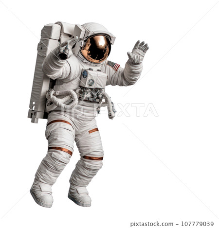 Realistic astronaut isolated 107779039