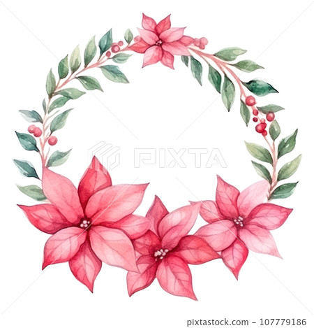 watercolor poinsettia flower isolated watercolor poinsettia flower isolated 107779186